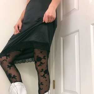 Vintage black slip skirt